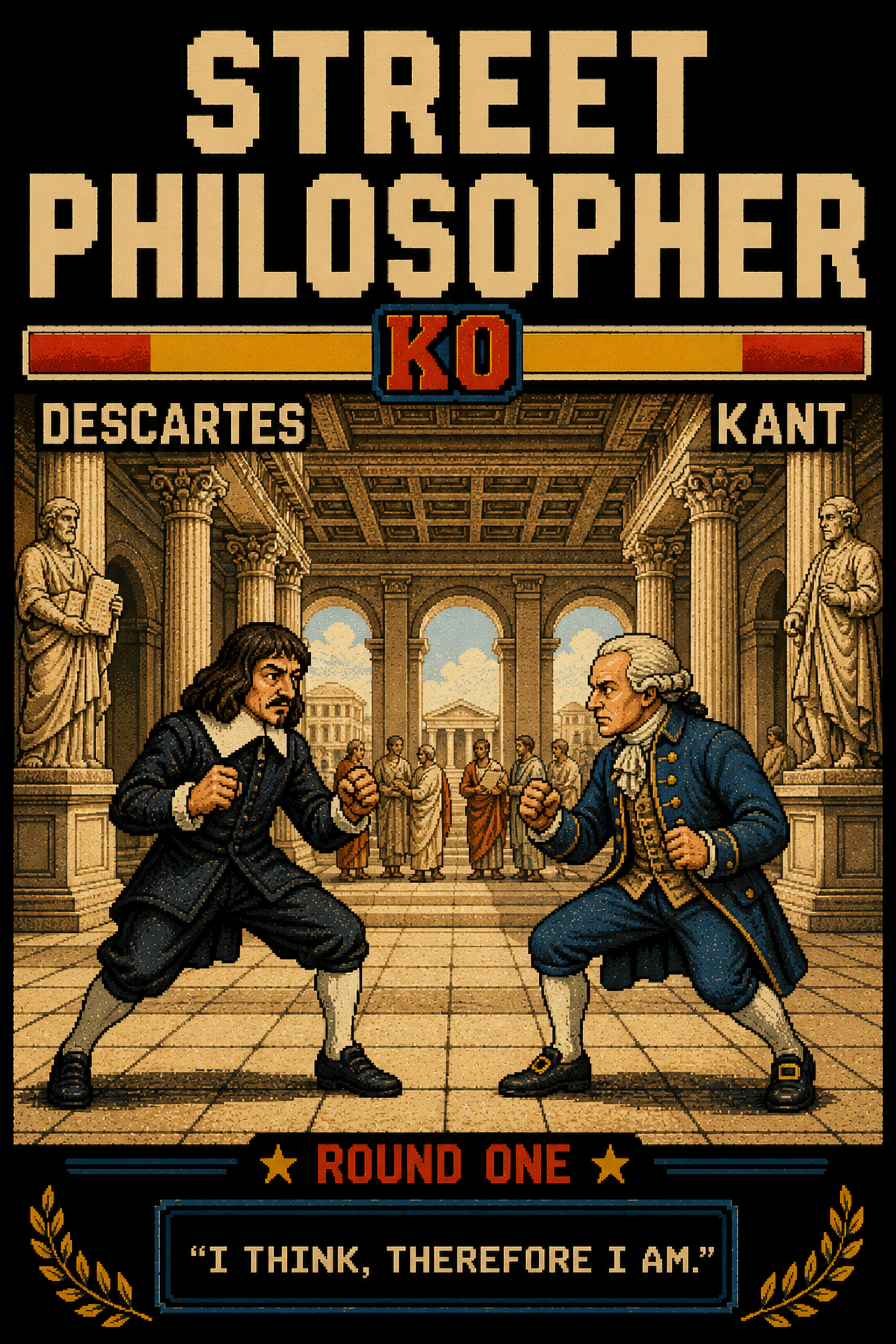 Street Philosopher™ — Descartes vs. Kant | Premium Tee