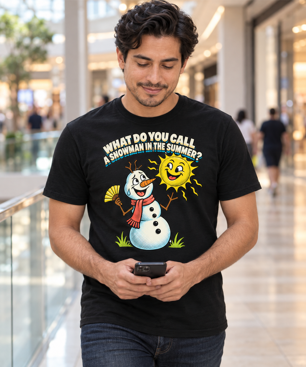 Summer Snowman Dad Joke T-Shirt — The Groan-Up Collection
