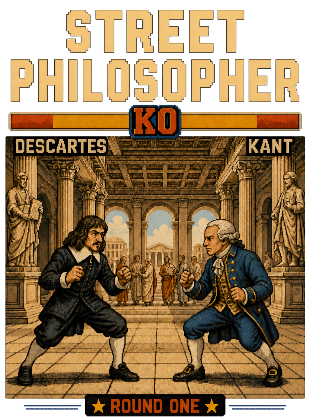 Street Philosopher™ — Descartes vs. Kant | Premium Oversized Tee