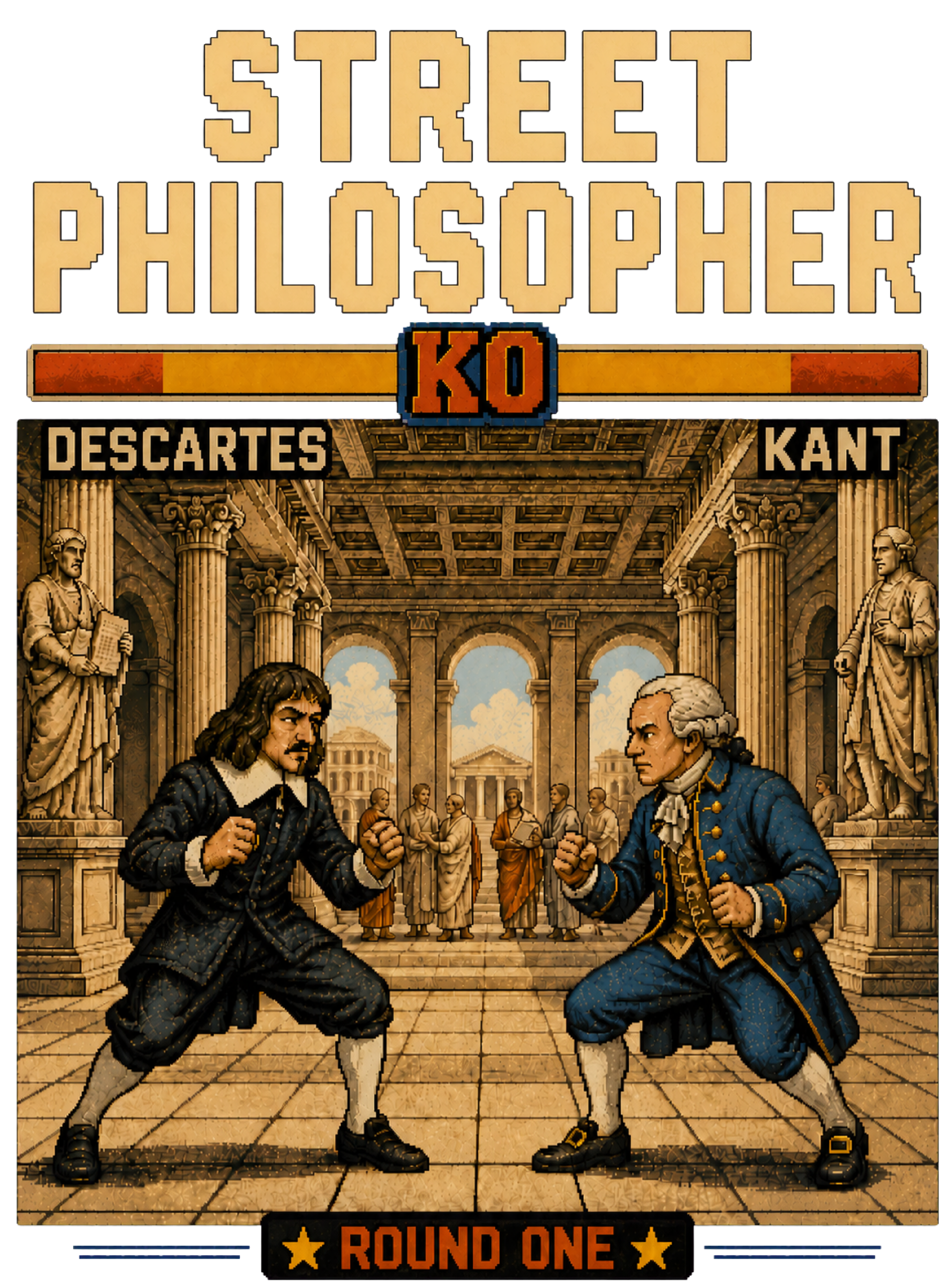 Street Philosopher™ — Descartes vs. Kant | Premium Oversized Tee