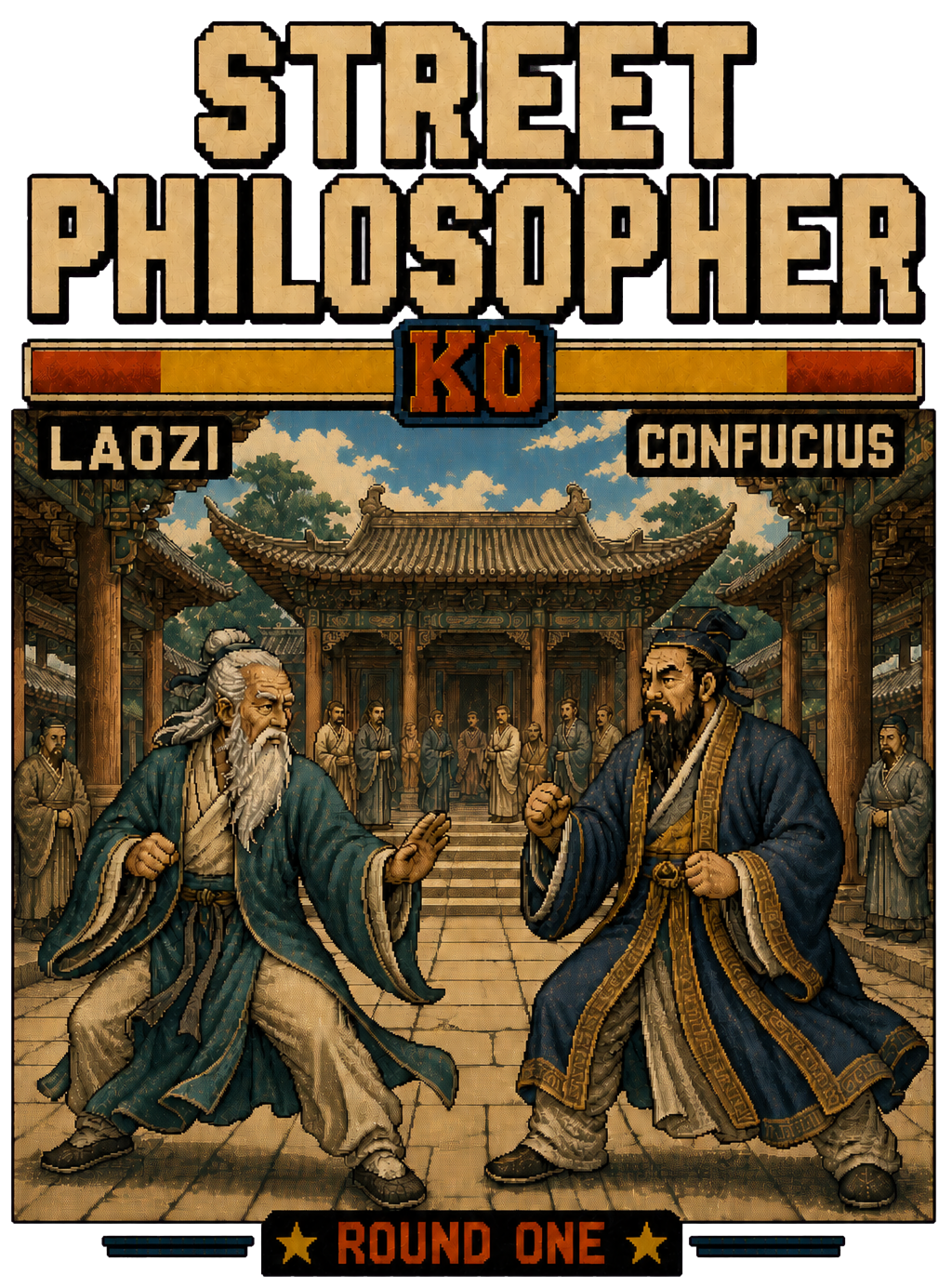Street Philosopher™ — Laozi vs. Confucius | Premium Oversized Philosophy Tee