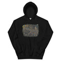 After Hours: The Mission Critter Rave black hoodie, front view with raccoon DJ and dancing city animals