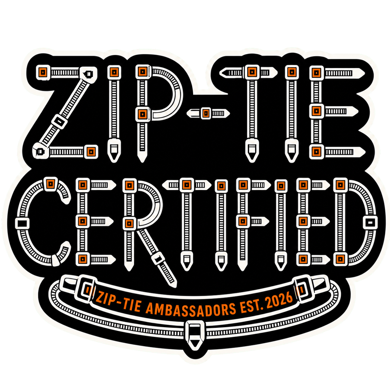 Zip-Tie Ambassadors Certified Graphic T-Shirt – Est. 2026